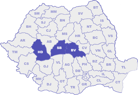 Harta judetelor din Romania