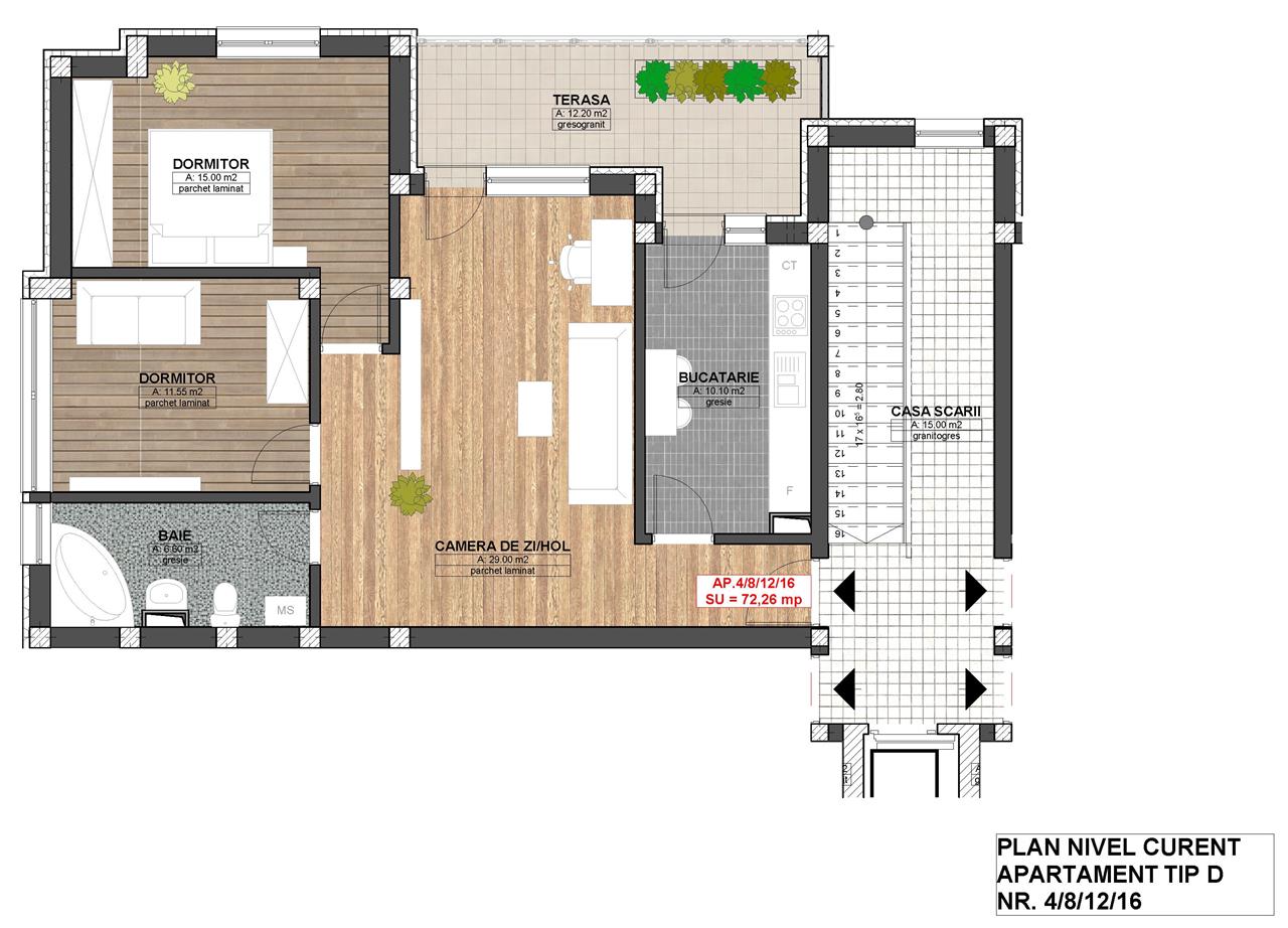 Apartament 3 camere in zona Piata Cluj Sibiu ID 10418