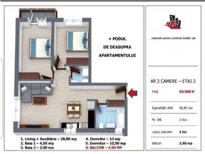 Apartament 3 camere direct de la dezvoltator in Selimbar